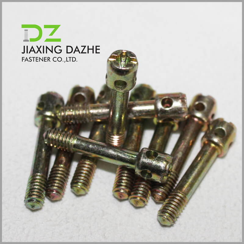 Metering screw with hole